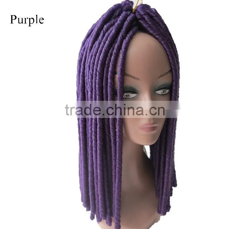 Wholesale 8 Colors Optional 110g 18" Crochet Twist Braids Ebony Synthetic Braiding Hair Soft Dreadlocks Hair Extensions