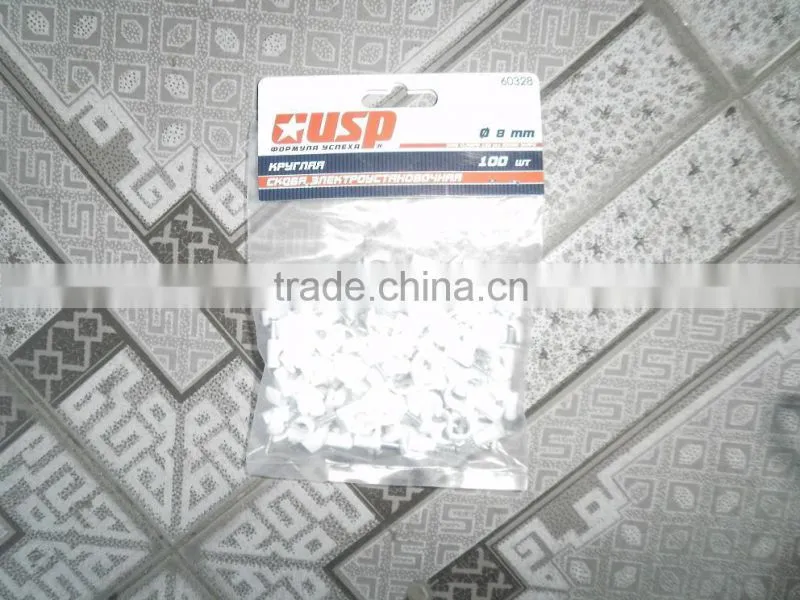 supply nail wire clips/plastic cable clips/nail cable clamps 28mm
