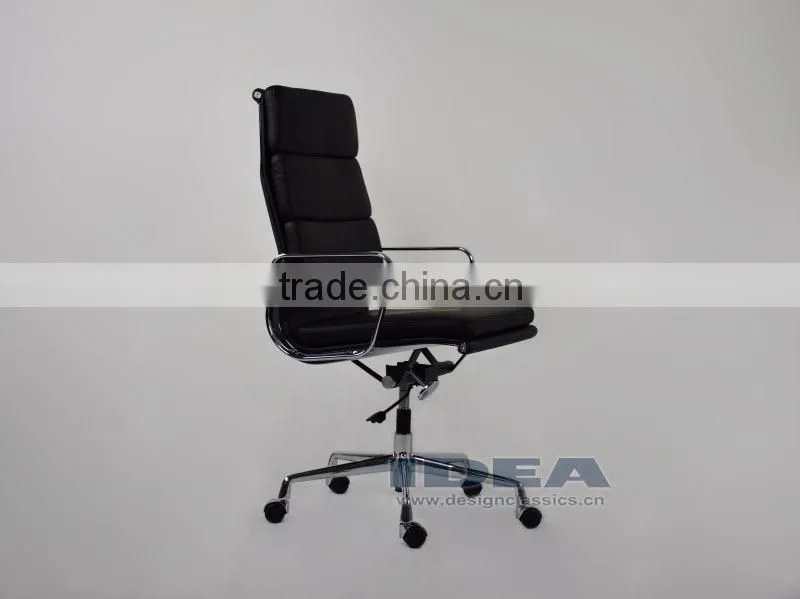 Replica Charles Soft Pad Office Chair - Black Color Genuine Leather
