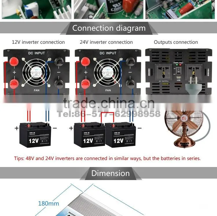China famous factory outlet OPIP-3000 pure sine wave power inverter DC12v to AC 110v/220v power inverter