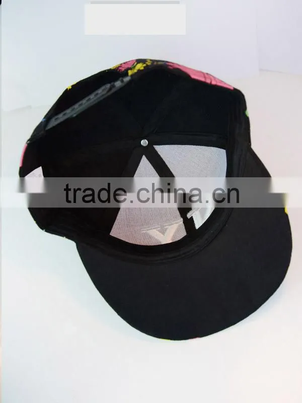 6 panel 3D embroidery attractive fully printing custom made hats for unisex