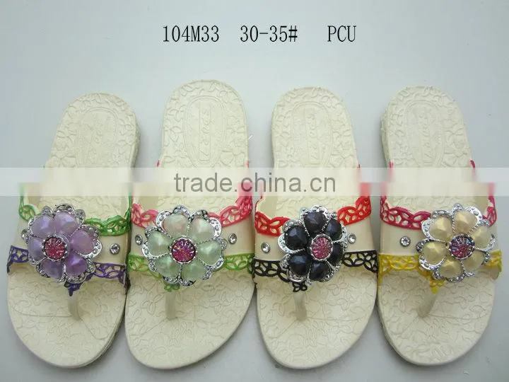 2014 New Designed and Fashion PCU+EVA Kids Slippers with cartoon