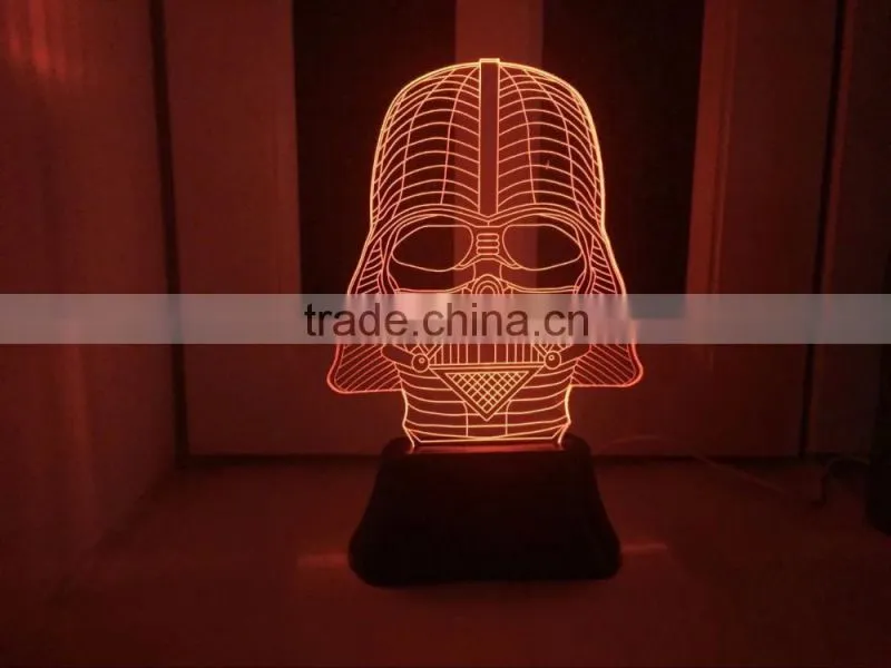 3D Handmade Acrylic Lamp Bulbing Light Skull Color Changing USB Table Lamp for children