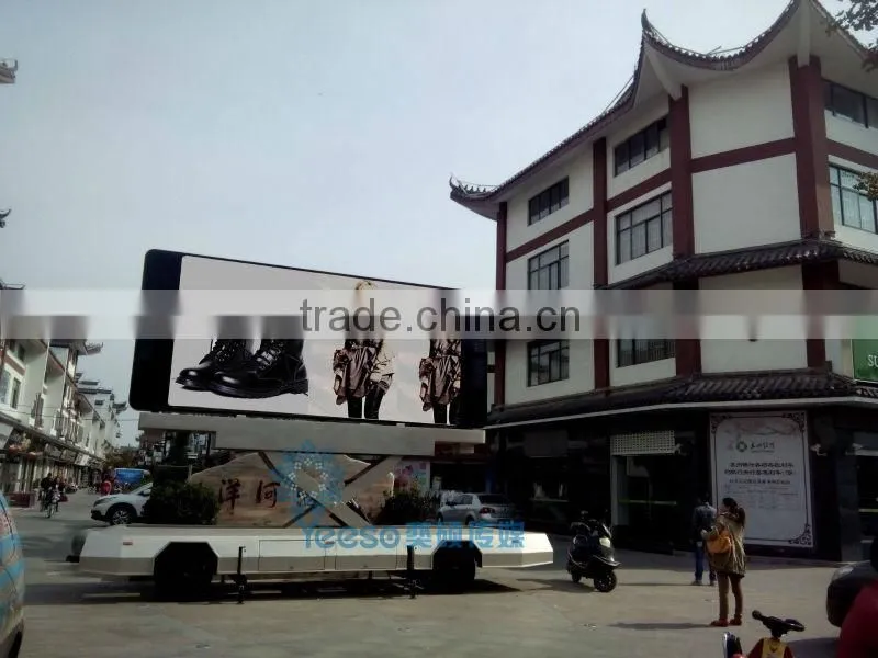 YEESO Advertising trailer, Outdoor mobile advertising vehicle with biggest billboards - T12