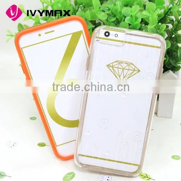 Newest submition thin transparent pc+tpu phone case for iphone 6 4.7 inch