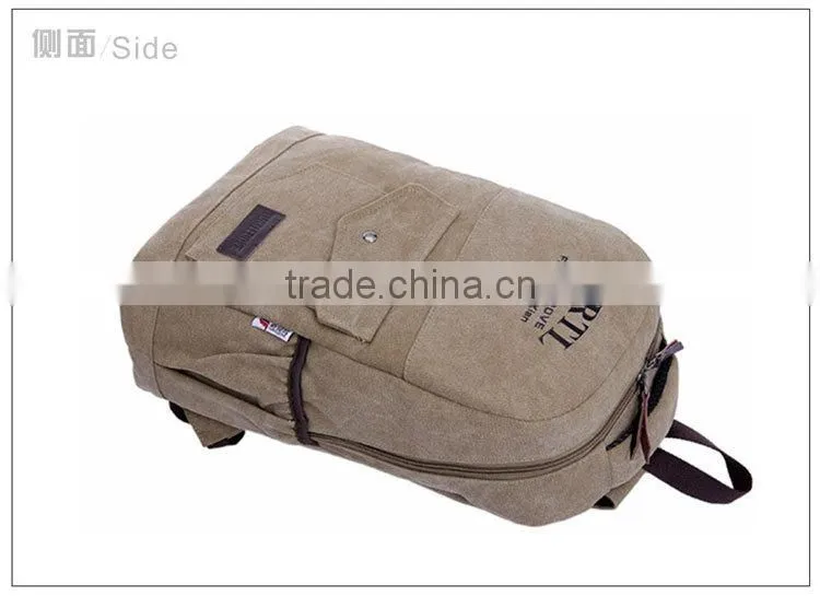 Waterproof lightweight canvas backpack;classic khaki canvas backpack;german school backpack