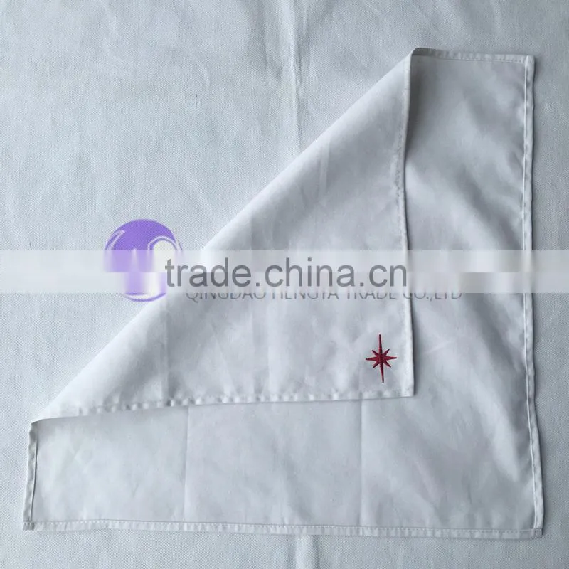 100% cotton fabric white embroidered dinner cocktail table napkin