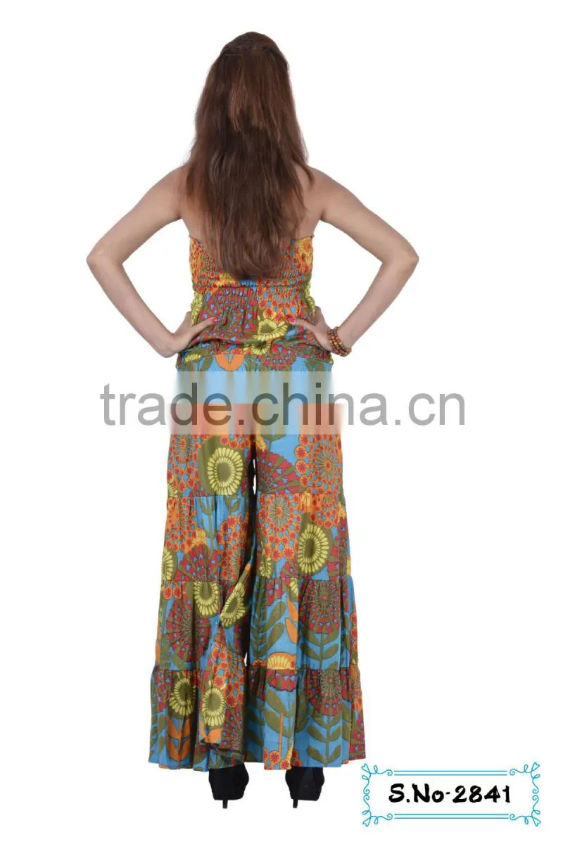 2841 Cotton Printed Jumpsuit Dresses jump suit Ropa Vetement Babacool Hindu Ropa long dresses beachwear