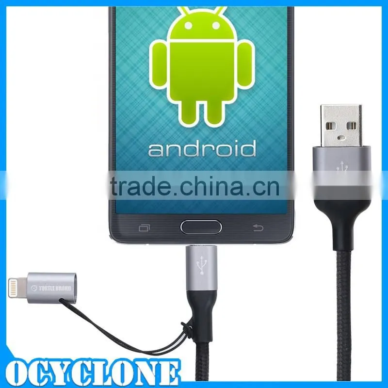 Useful 2 in 1 Mobile Phone Cable for iphone and Android Phone Charger