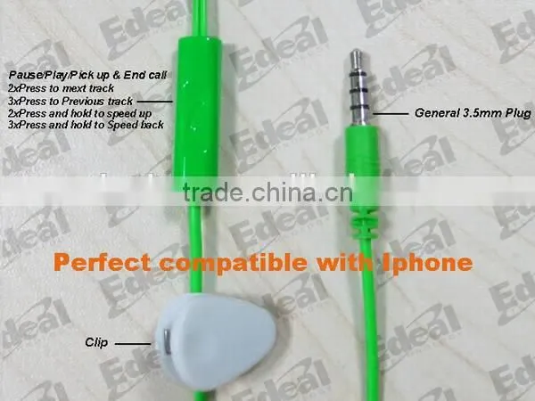 Excellent Quality earphone with mic and 3-button volume control for mobile phone nice to customers show