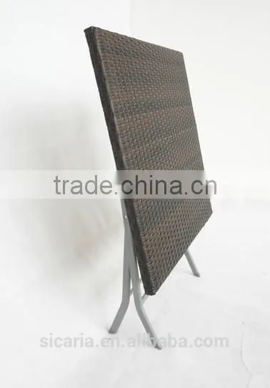 outdoor steel frame with rattan top table