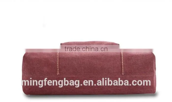 2016 Wholesale Custom lady hand bag Fashionable Tote Canvas Lady Bag