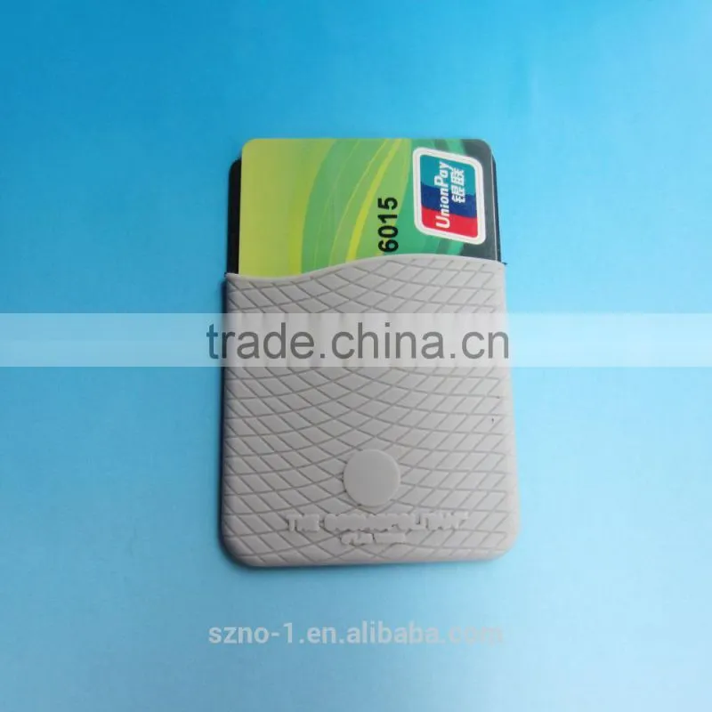Wholesale customized logo business credit card holder silicone phone pouch
