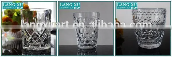 Grid pattern drinking glass tumblers crystal glass cup