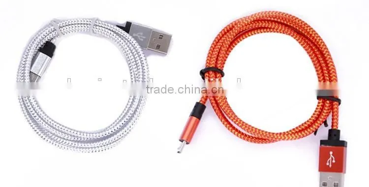 high quality colorful braided micro usb charging data 5pin cable for android mobile phone