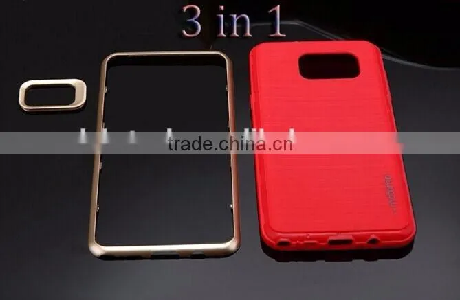 Fashion motomo cover case for S7 S7 edge Motomo Hybrid Silicon TPU 3 In 1 Brushed Tough Back Covers Shell for s7