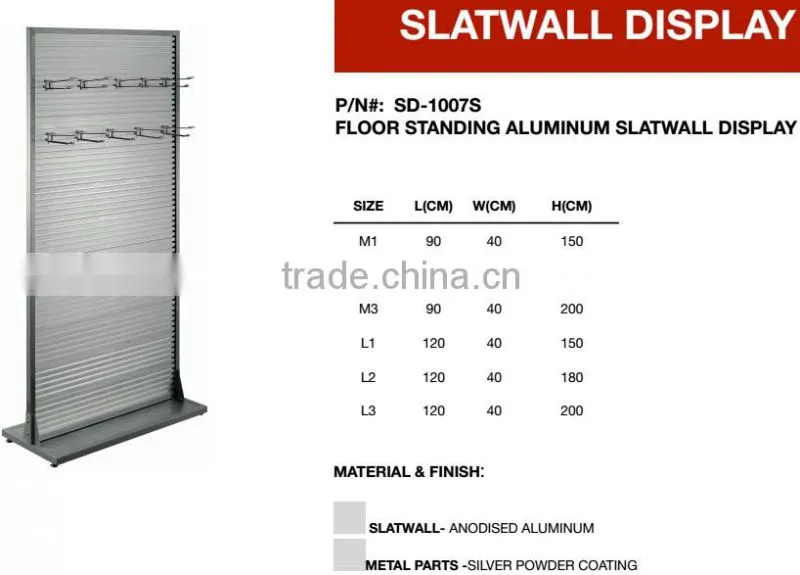 Silver Color Floor Standing Anodised Aluminium Display Rack