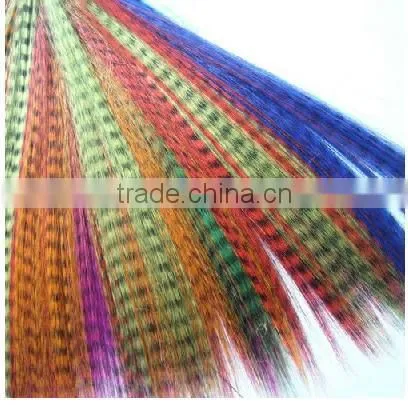 pretty red wine color hair pink hair crazy color cheap synthetic grizzly rooster feathers i tip hair extension