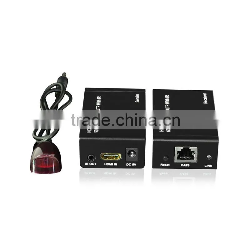 Wholesale 60m HDMI Network Extender Over Single Cable with IR cat5e/6 Ethernet Cable 3D&1080P Supported Compatible HDCP