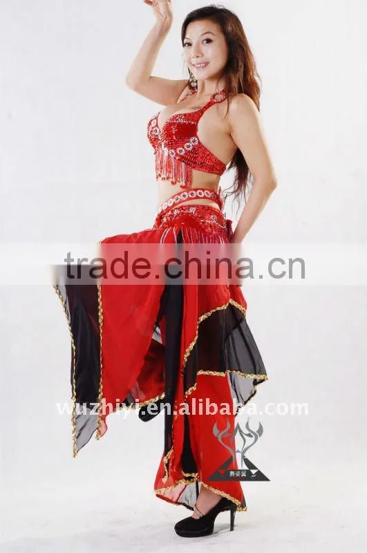 Double Color Belly Dancing Chiffon Pants