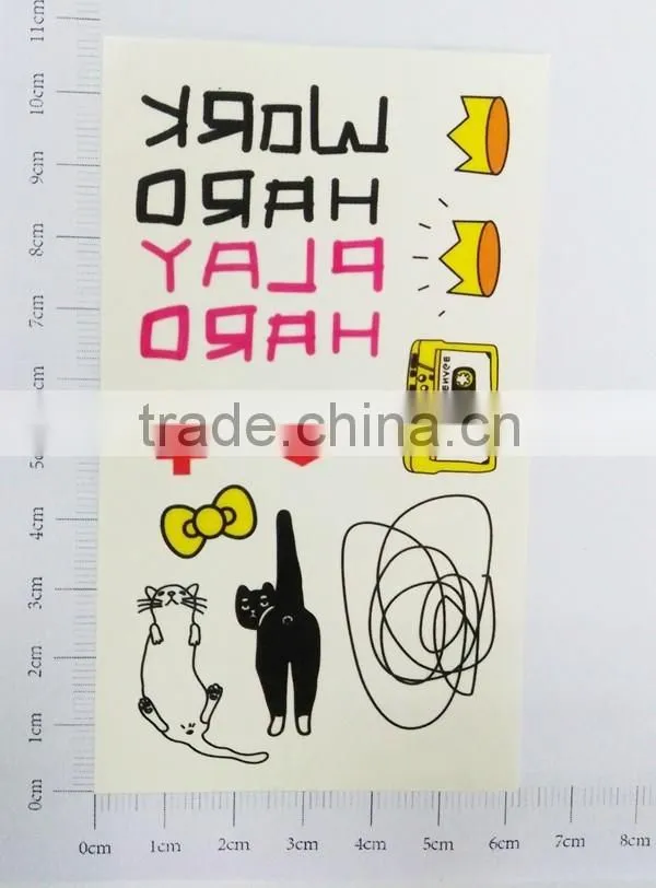 custom fashion small tattoo cute cartoon temporary tattoo holiday waterproof tattoo sticker