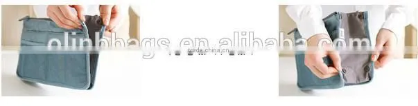 Double Zipper Multifunctional Toiletry Fashion Nylon Cosmetic Travel Bag