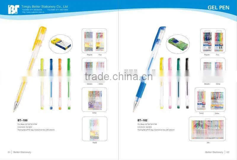 2012 new promotional plastic gel ink pen