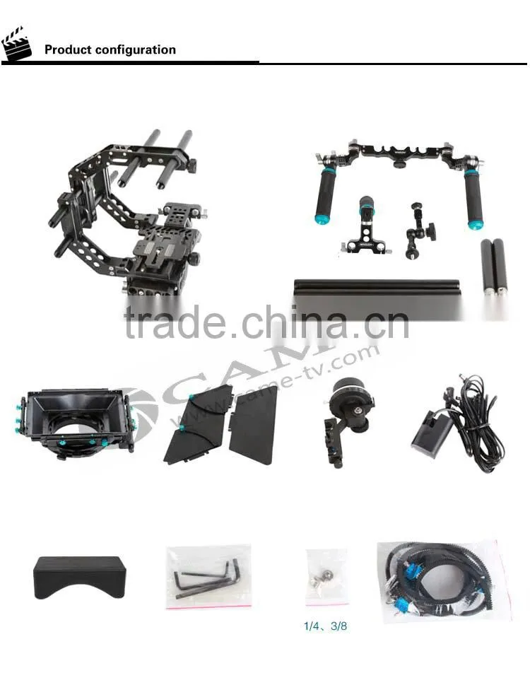 Wieldy DSLR Rig Mattebox Follow Focus Magic Arm Basepalte 5D3/ 5D2/ GH3