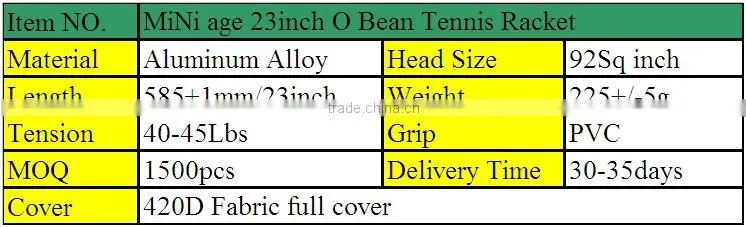 MiNi age 23 good design aluminium alloy baby tennis racket accept buyer request/gifts trade