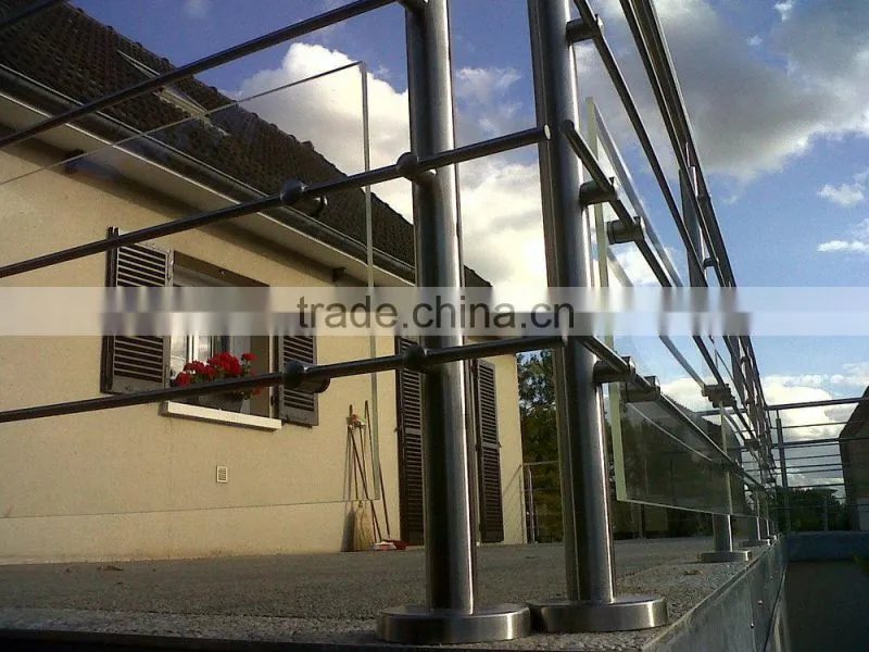 2015 new Stainless steel 304 or 316 Glass Balustrade Handrail Post with cross bar holder