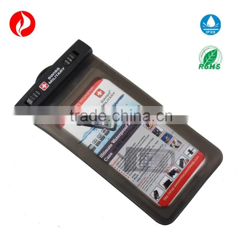 PVC material waterproof phone bag with headphone jack