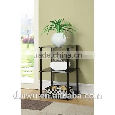 Foshan hot sale living room 3 tiers modern glass hotel side table