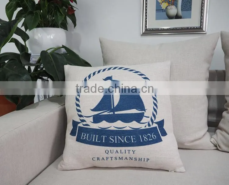 Custom printed photo cushion cover decorative nautical pillow case