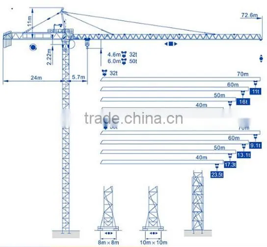 China Manufacturer direct sale Mini 3t Tower Crane