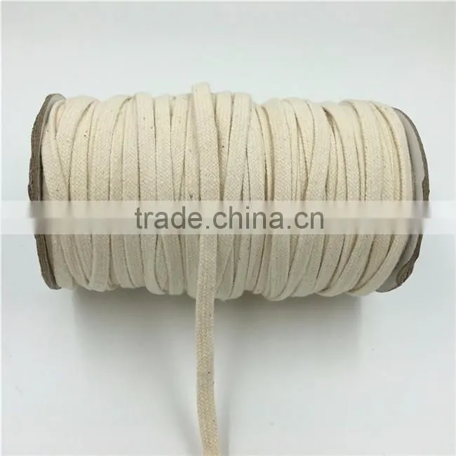 Wholesale Cheap 8mm Braided Flat Cotton Rope
