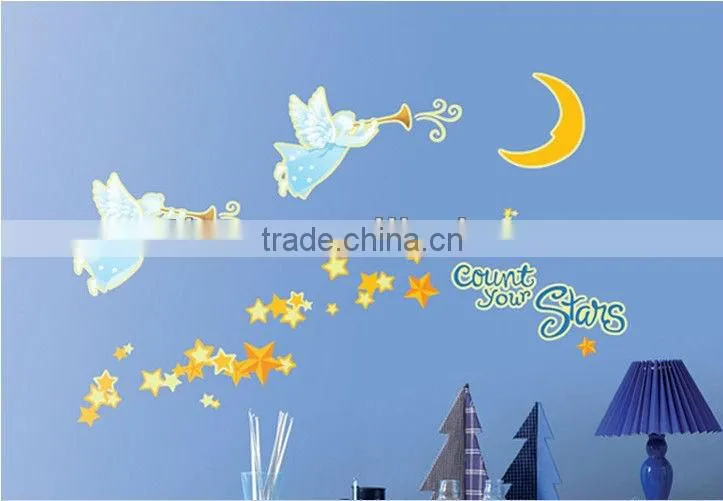 star&moon glow in dark sticker
