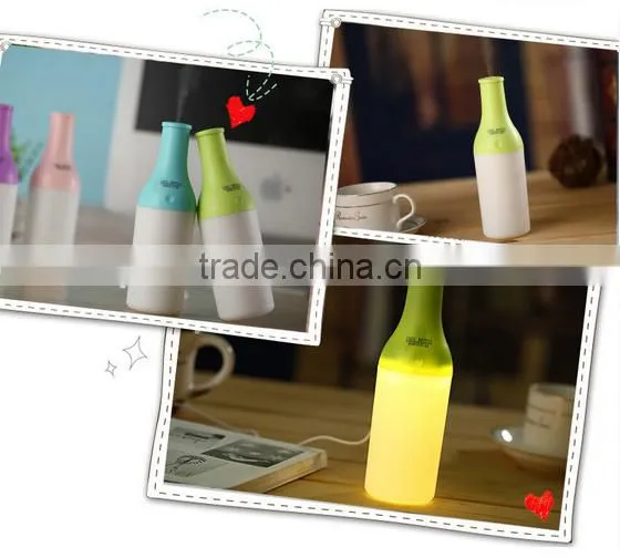 Cute Bottle Shape Mini Portable Air Humidifier Ultrasonic Humidifier With LED Night Lamp
