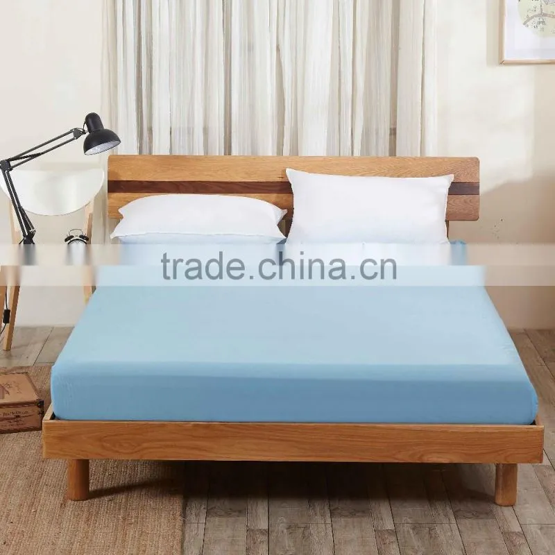 Blue Medical Waterproof Jersey Fitted Sheet 100 Cotton Fitted Sheet