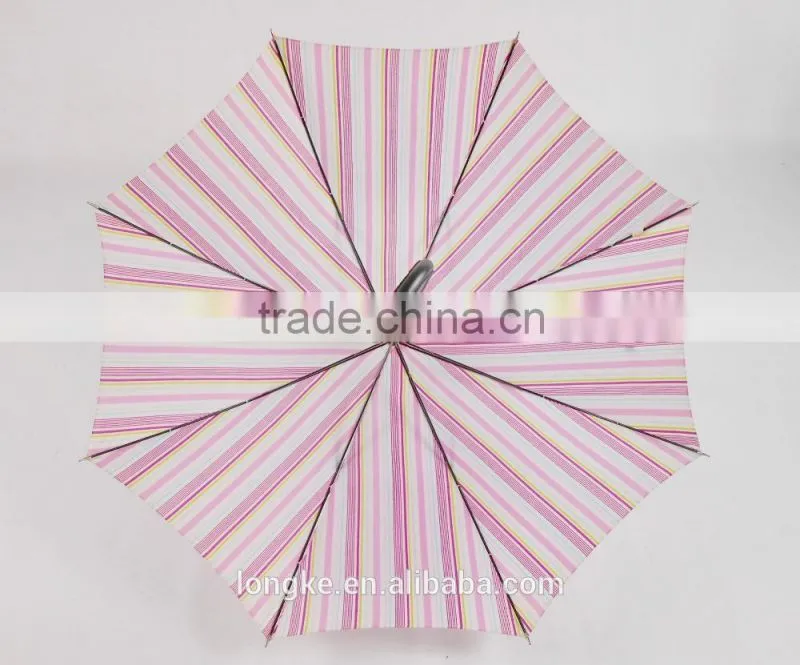 fancy straight shaft striped printing umbrella slender