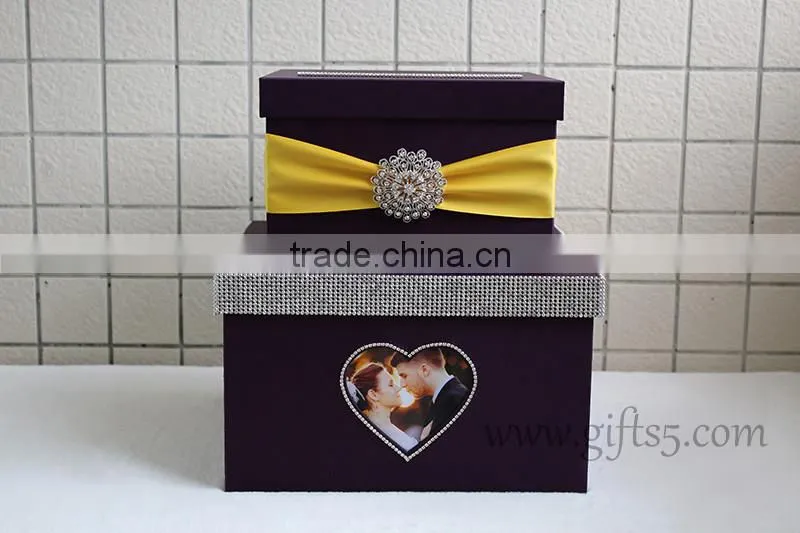 Specail wedding post box wedding card box wedding money box wiht photo frame