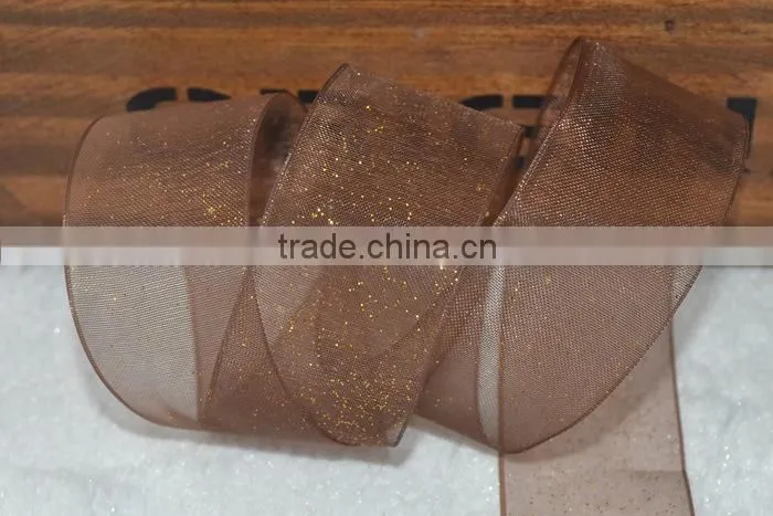 Glitter organza ribbon,mixed colors, 1" wide,DIY handmade gift wrap.200yard / roll.