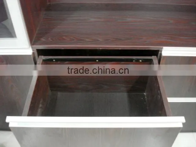 three paper storage drawers cabinet