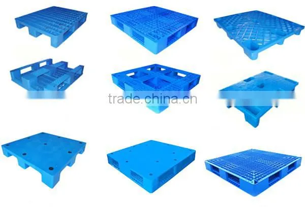 cross base single sided 1210 blue rackable high quality plastic pallet