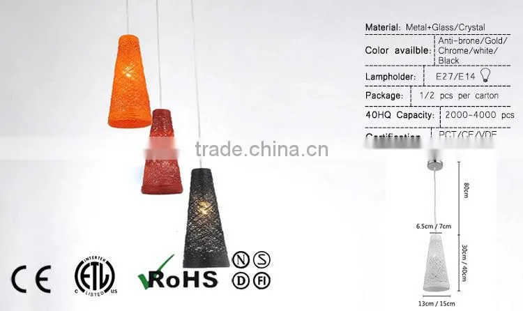 colorful painting single hanging rattan modern pendant light