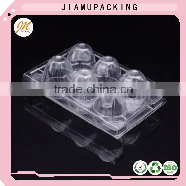 PVC 6 hole plastic clear disposable quail egg tray for sale