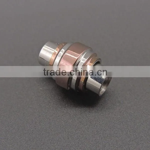 Wholesale rose gold plated charm beads with stainless steel round accessories for bracelet