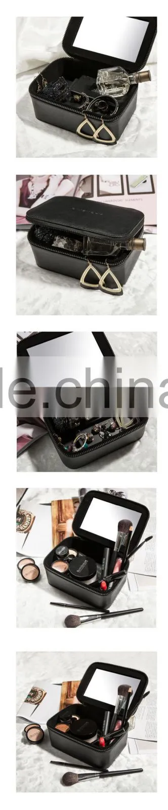 New custom wholesale professional cosmetic travel toiletry kits with mirror(TOI15-006)