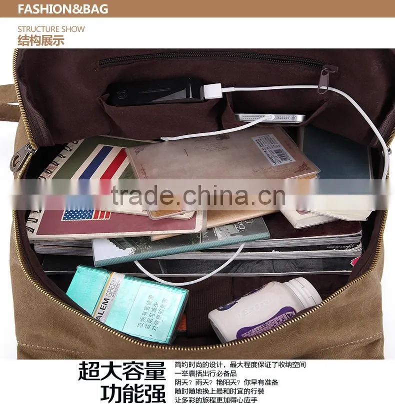 High quality canvas shoulder bag convert to a backpack from a shoulder bag canvas tote bag for girls