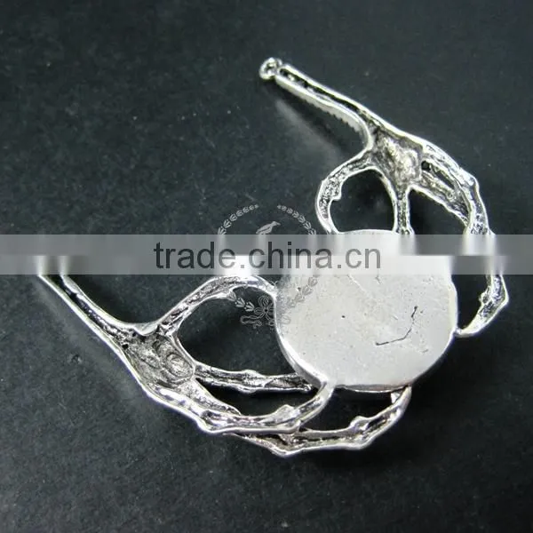21.5mm vintage style antiqued silver plated skull talon DIY pendant charm supplies findings 1820272
