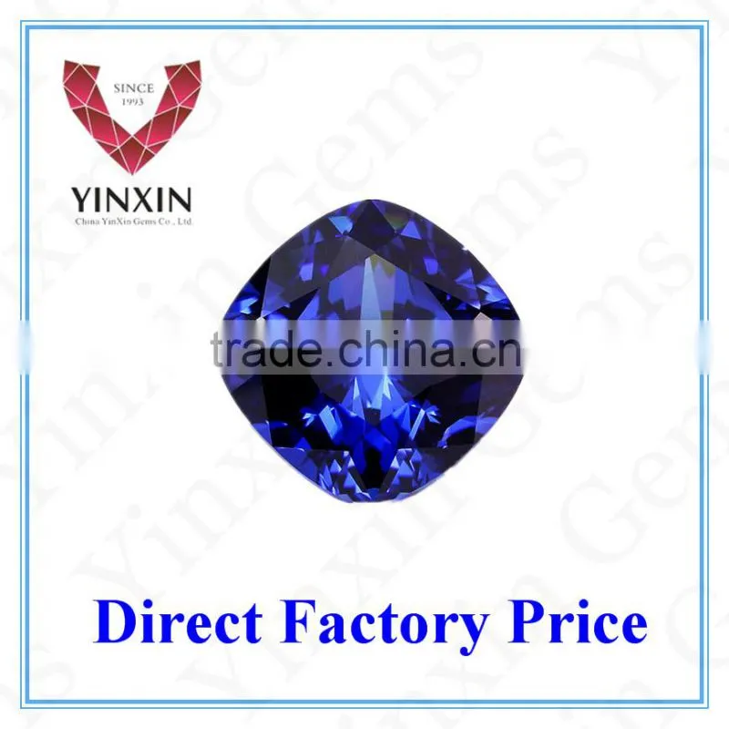 Alibaba wholesale jewellery diamond lab created cushion blue sapphire